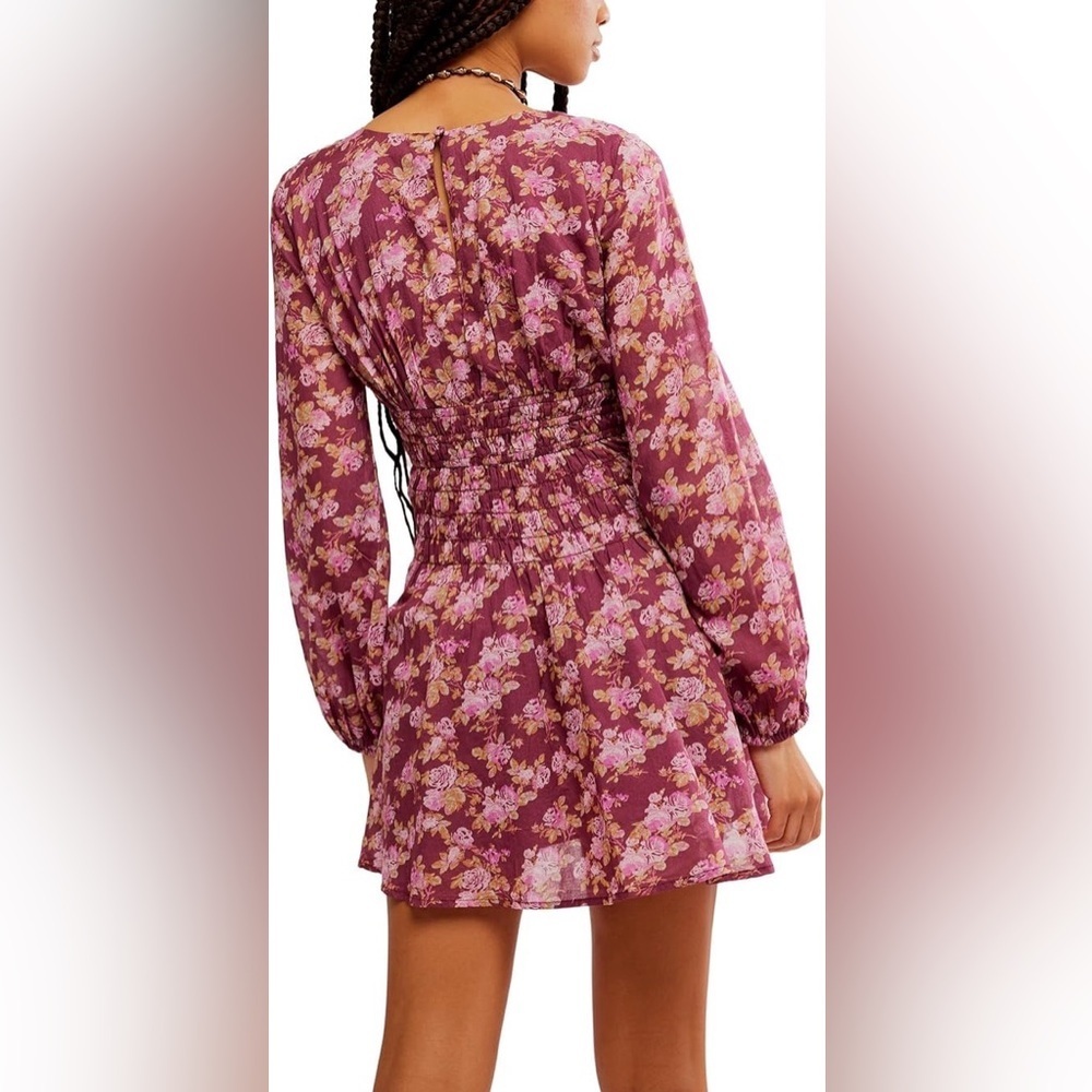 Free People Keep You Mini Dress in Berry Combo NWT - Picture 2 of 5